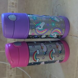 2 Thermos Funtainer 12 oz Water Bottles